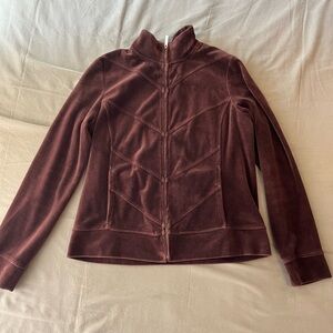 Brown velour zip up jacket